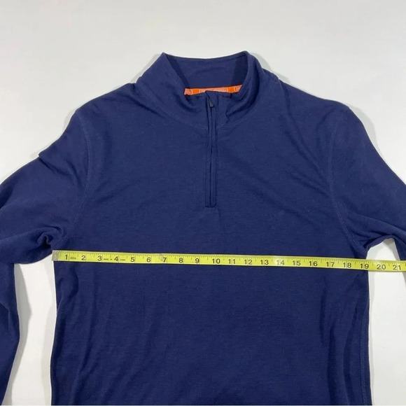 Omni Wool Mens Quarter Zip Pullover Shirt Blue - Picture 7 of 7
